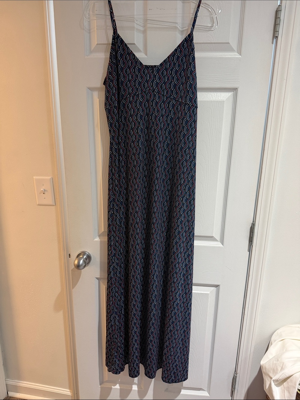 Michael Kors Navy Printed Spaghetti-Strap Maxi Skirt